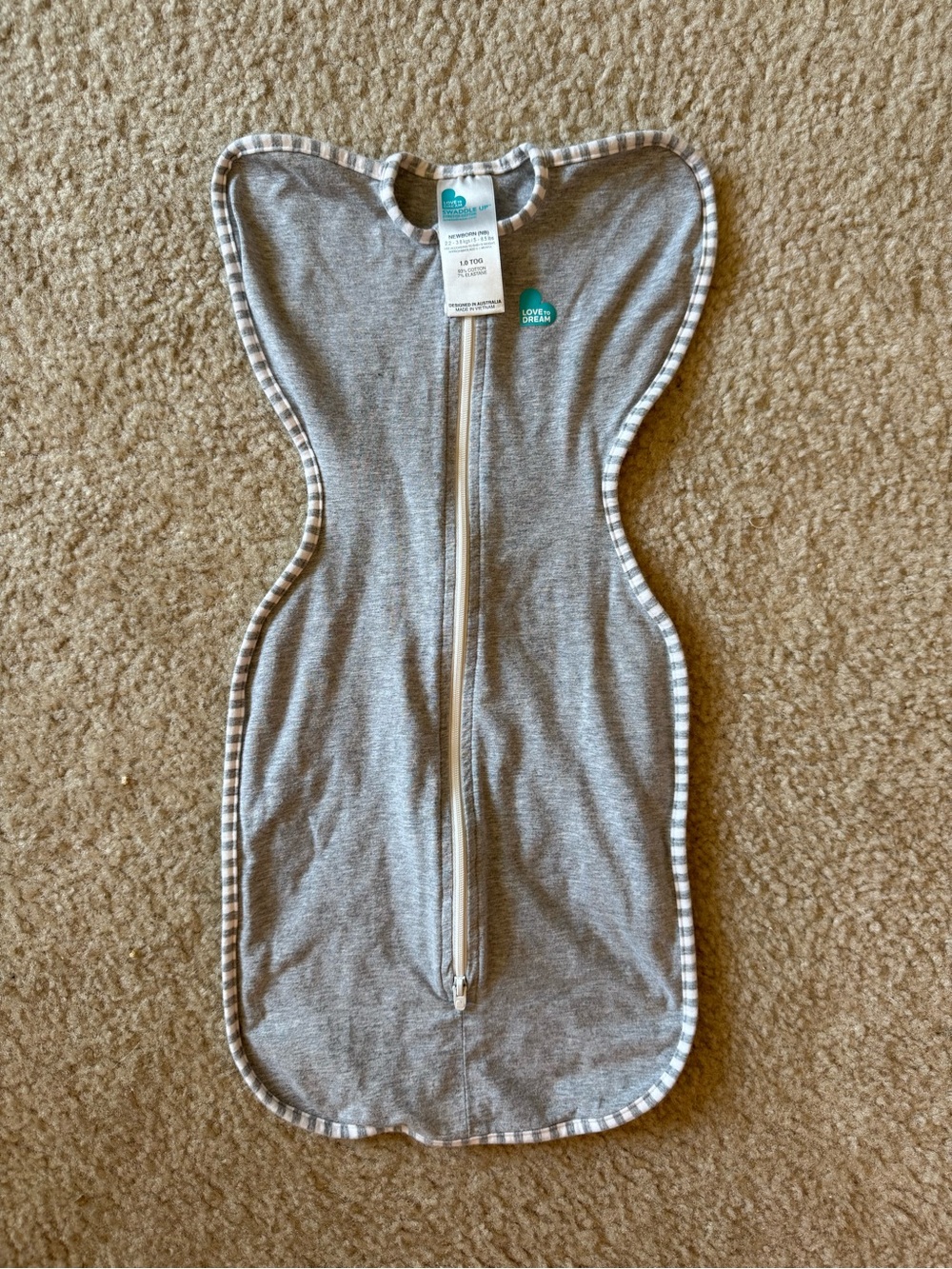 Love to Dream Swaddle Up Sleep Sack- Cotton 1.0 TOG Size Newborn